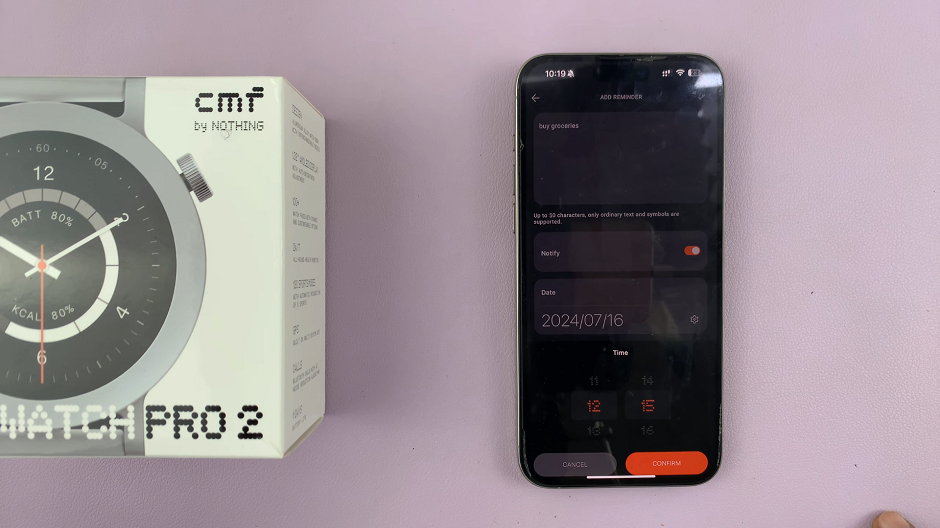 Set Reminders On CMF By Nothing Watch Pro 2