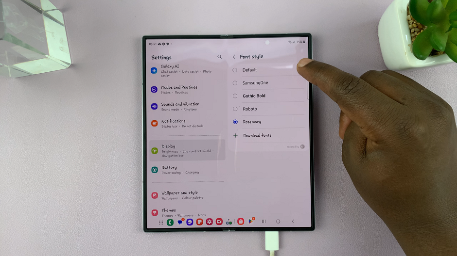 Restore Default Font Style On Galaxy Z Fold 6