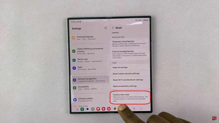 Factory Reset Samsung Galaxy Z Fold 6