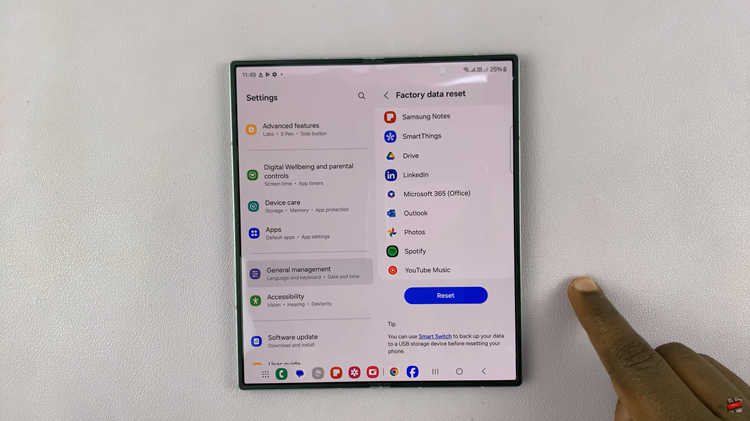 Factory Reset Samsung Galaxy Z Fold 6