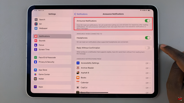 How To Stop Siri From Announcing Notifications On iPad