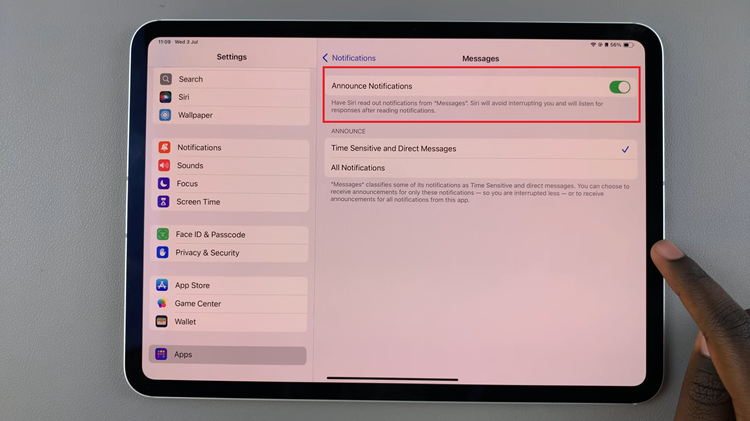 How To Stop Siri To Announce Message Notifications On iPad