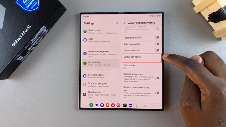 How To Turn ON & OFF Color Correction On Samsung Galaxy Z Fold 6