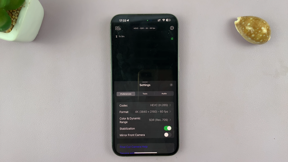 Enable/Disable Stabilization In Final Cut Camera App