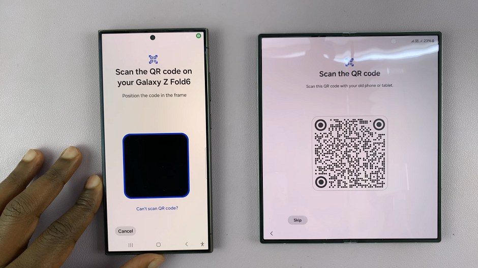 Galaxy Z Fold 6 Scan QR To Set Up