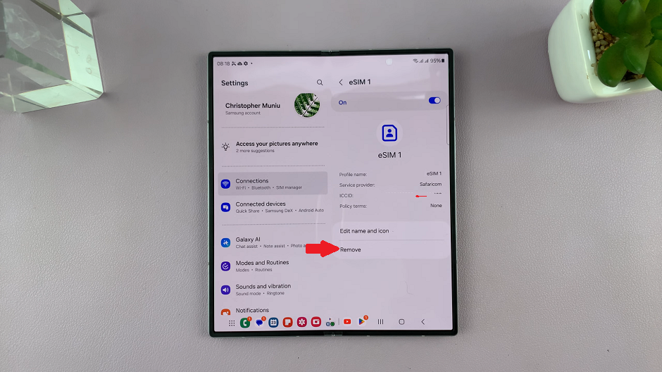 Remove (Delete) eSIM On Galaxy Z Fold 6