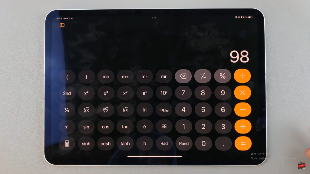 Calculate Trigonometry On iPad Calculator