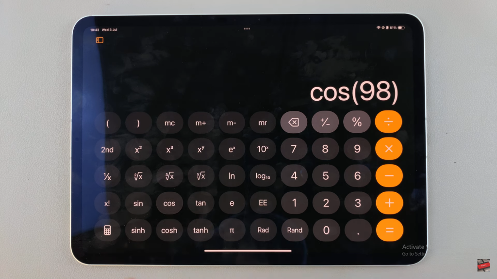Calculate Trigonometry On iPad Calculator