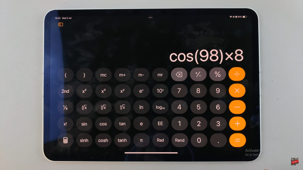 Calculate Trigonometry On iPad Calculator