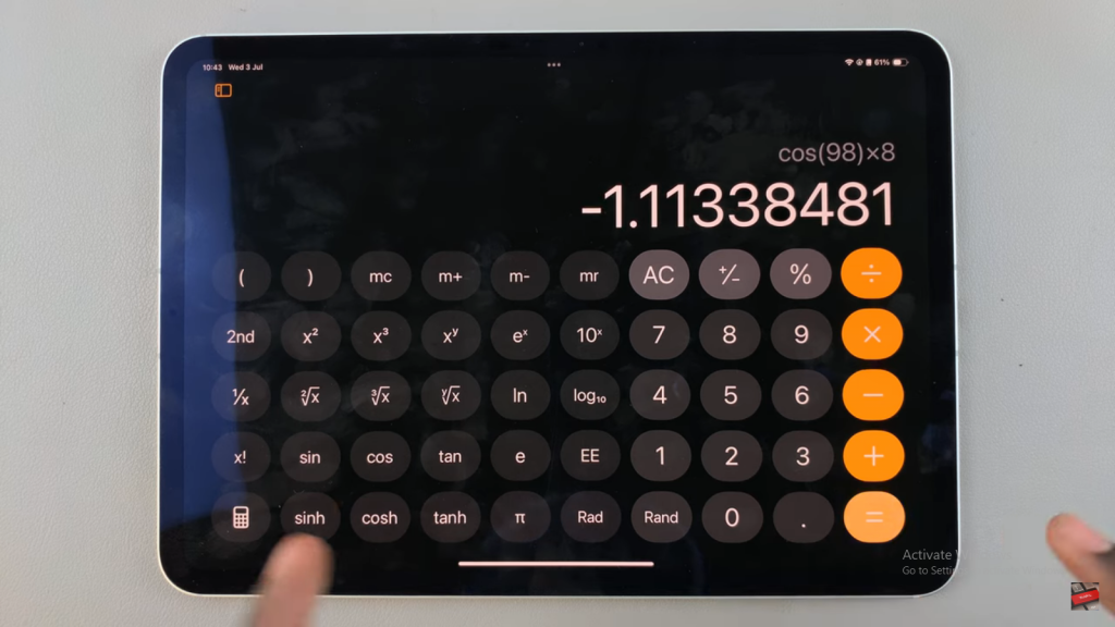 Calculate Trigonometry On iPad Calculator