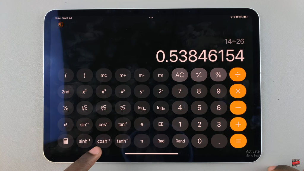 Calculate Trigonometry On iPad Calculator