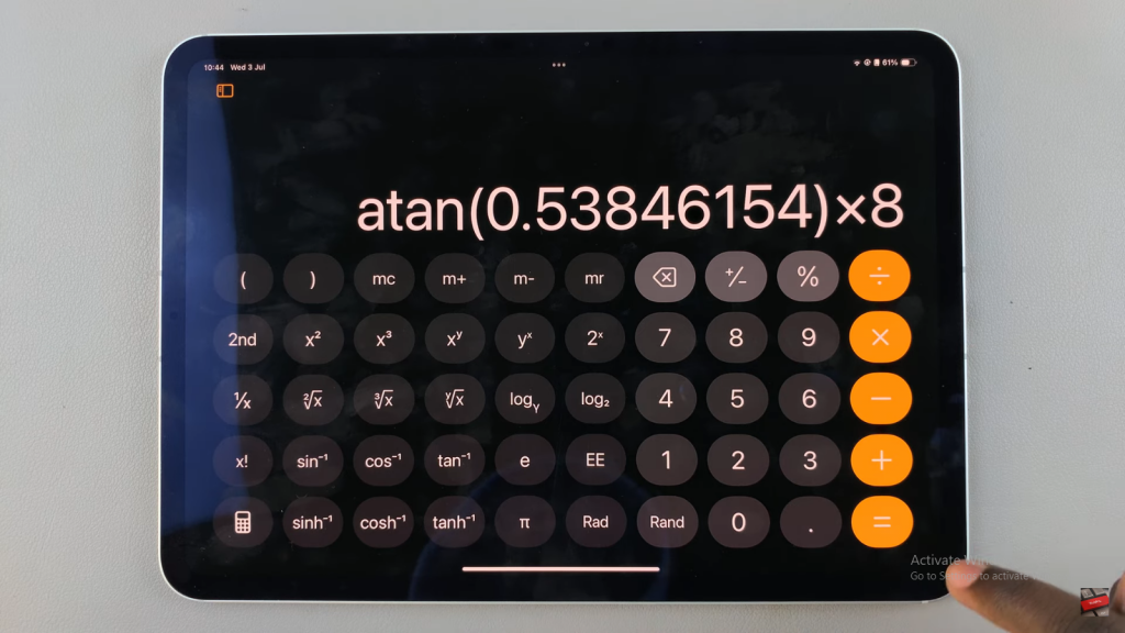 Calculate Trigonometry On iPad Calculator
