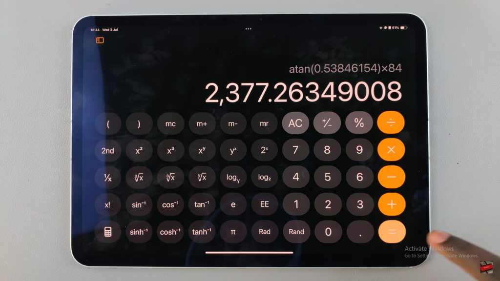 Calculate Trigonometry On iPad Calculator