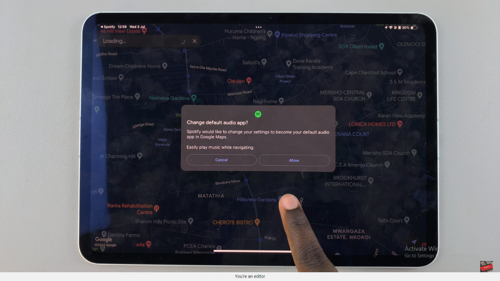 Use Spotify Inside Google Maps On iPad