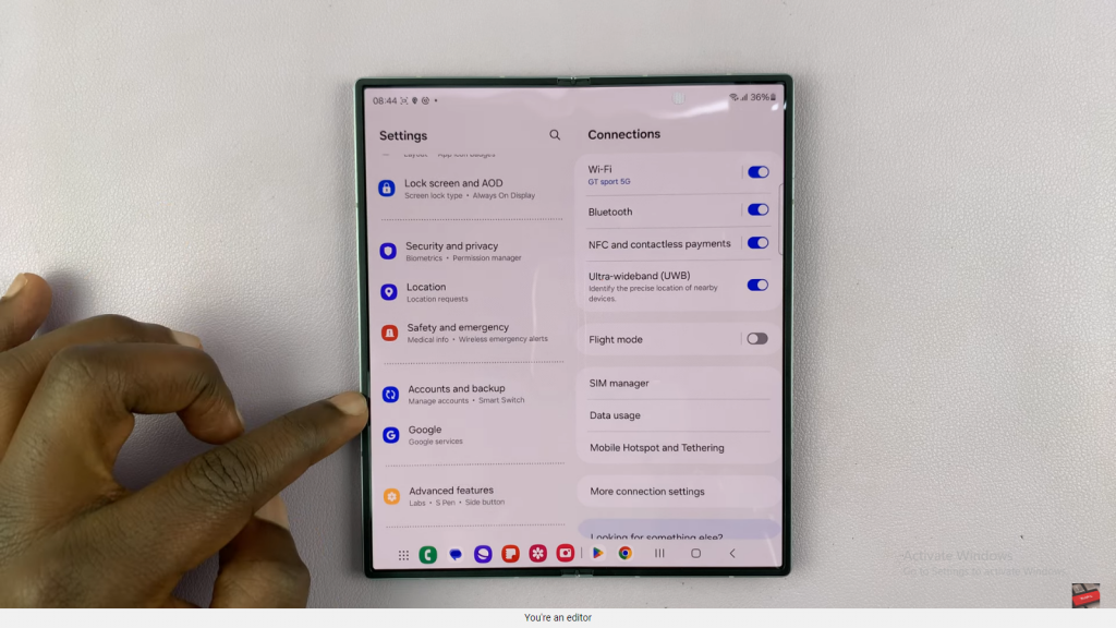  Add a Google Account To Samsung Galaxy Z Fold 6