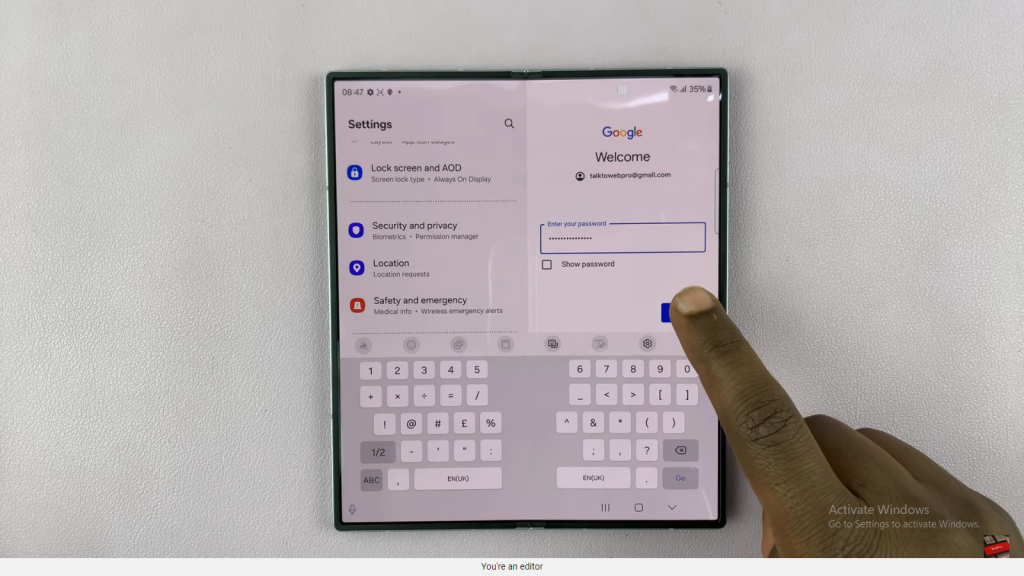  Add a Google Account To Samsung Galaxy Z Fold 6