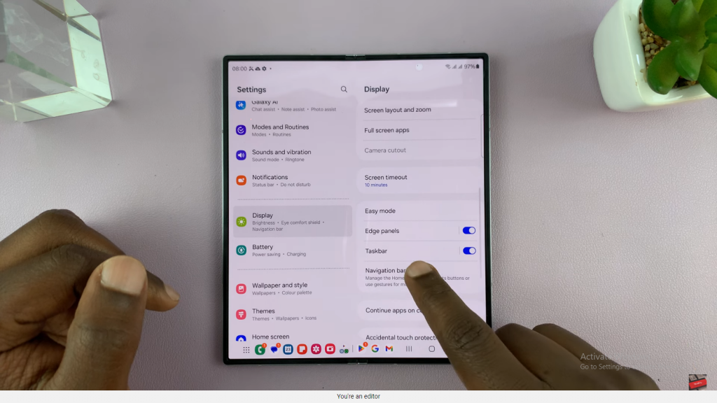 Customize Taskbar On Samsung Galaxy Z Fold 6