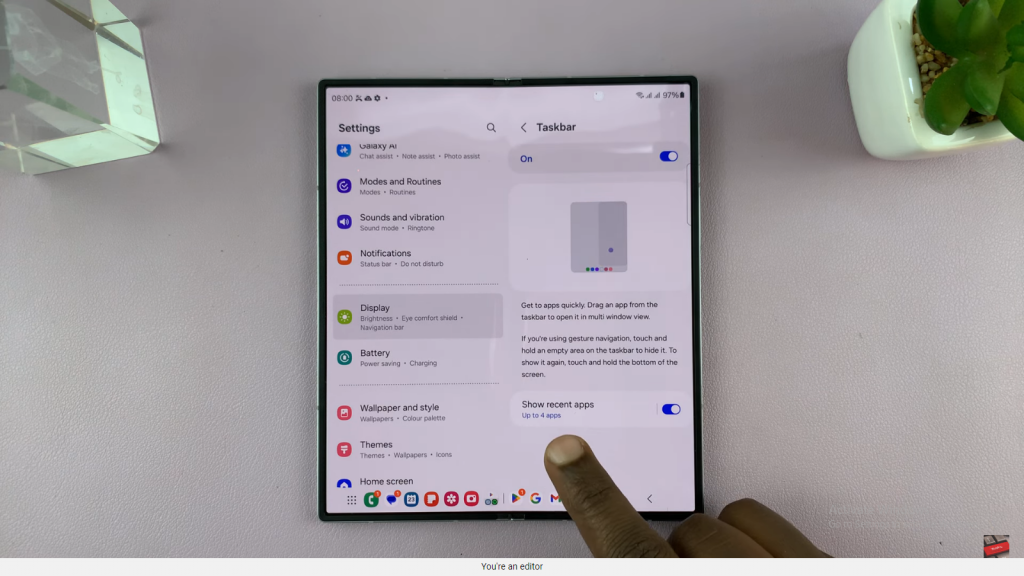 Customize Taskbar On Samsung Galaxy Z Fold 6