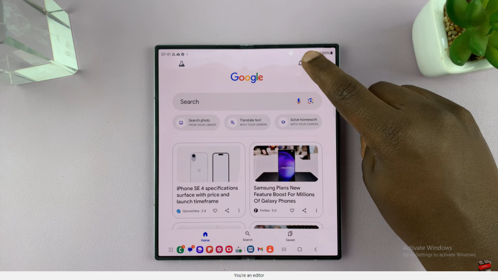 Customize Google Search Bar On Samsung Galaxy Z Fold 6