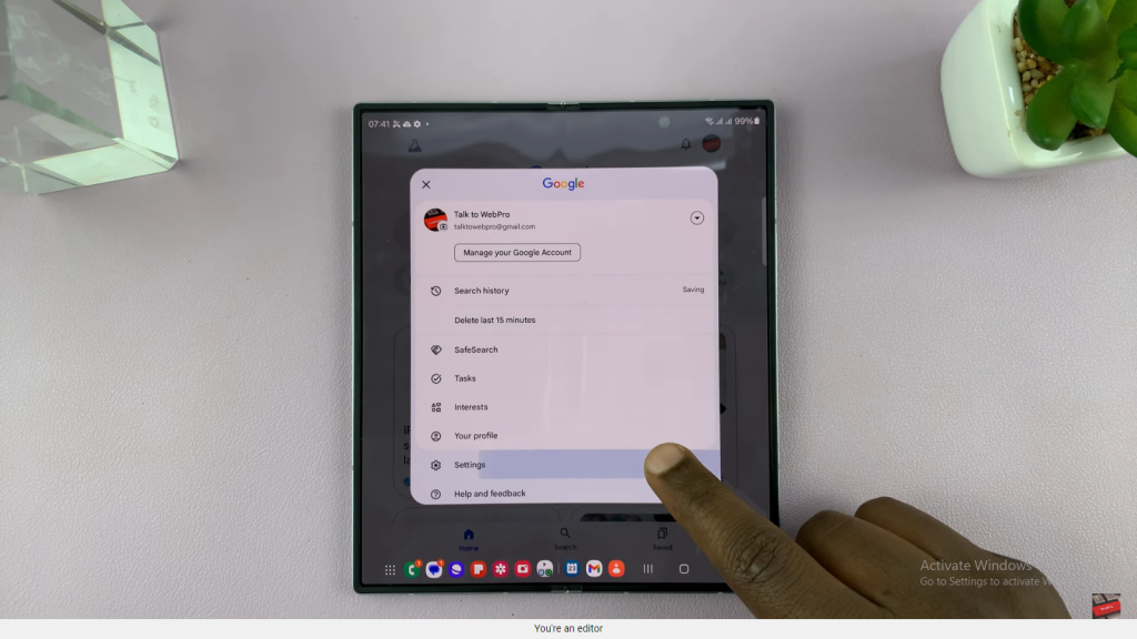 Customize Google Search Bar On Samsung Galaxy Z Fold 6