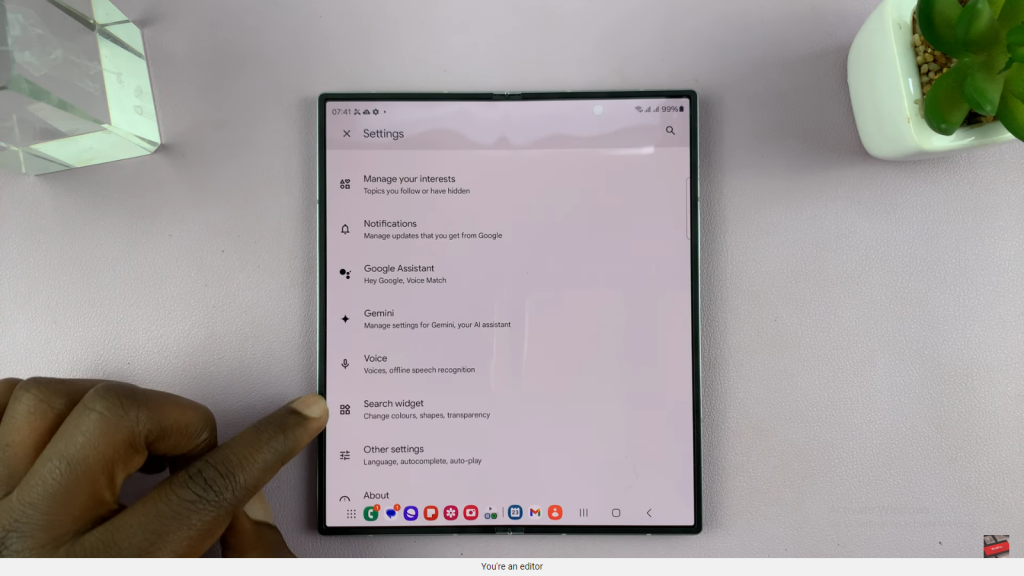 Customize Google Search Bar On Samsung Galaxy Z Fold 6