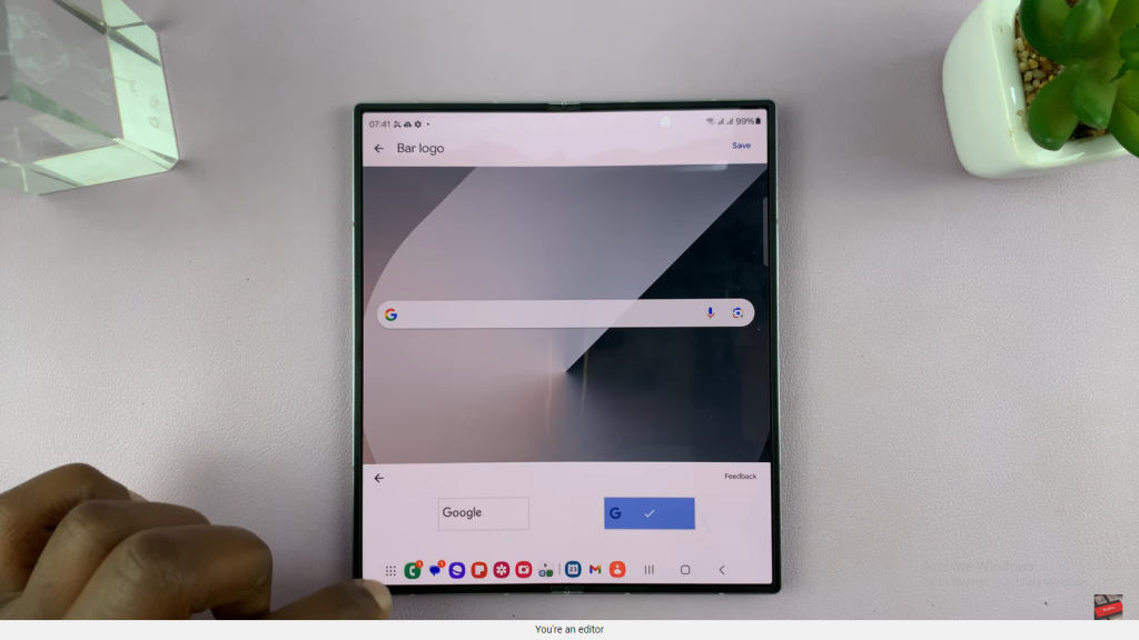 Customize Google Search Bar On Samsung Galaxy Z Fold 6