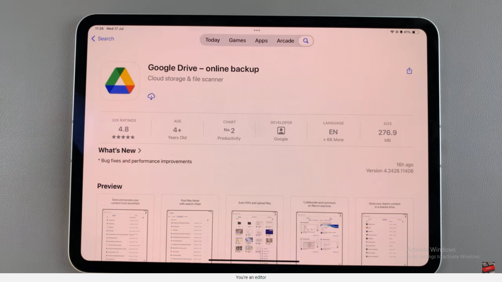 Install Google Drive On iPad