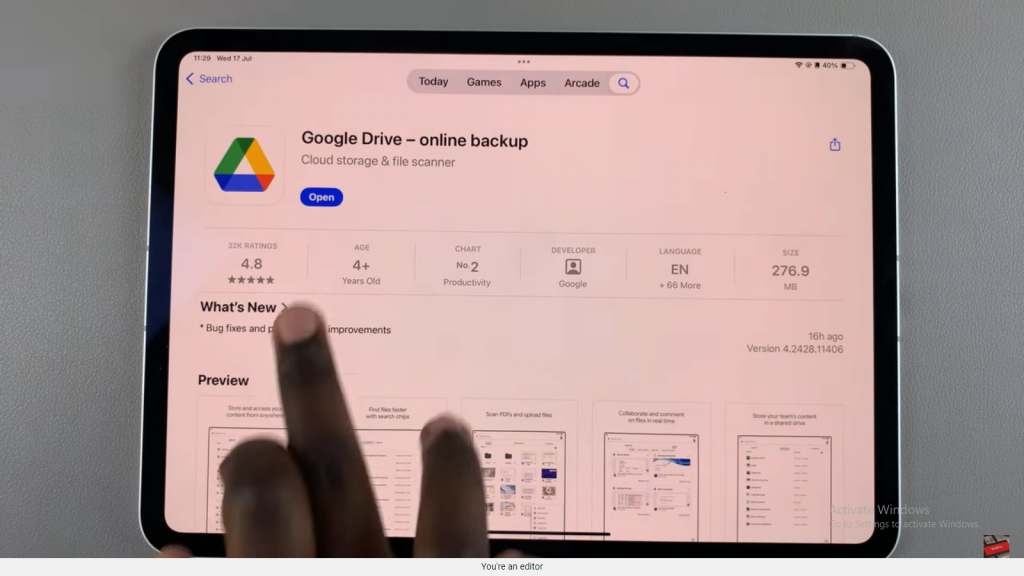 Install Google Drive On iPad