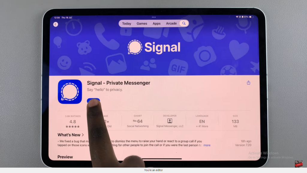 Install Signal Messenger On iPad