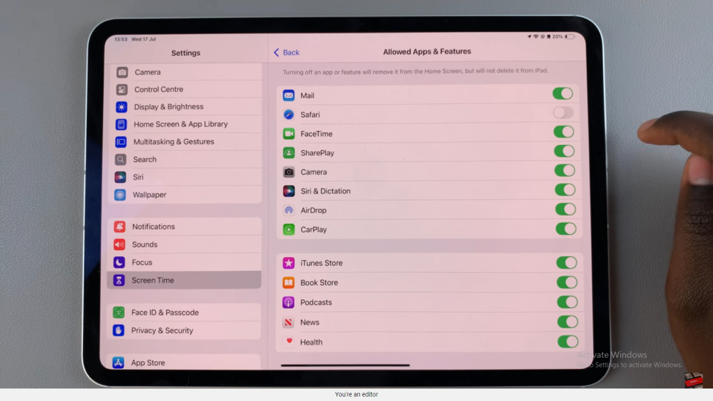 Delete Or Disable Safari Browser On iPad