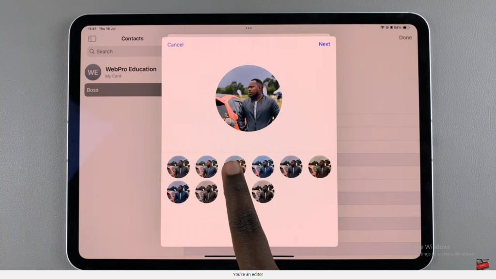 Add Contact Photo On iPad