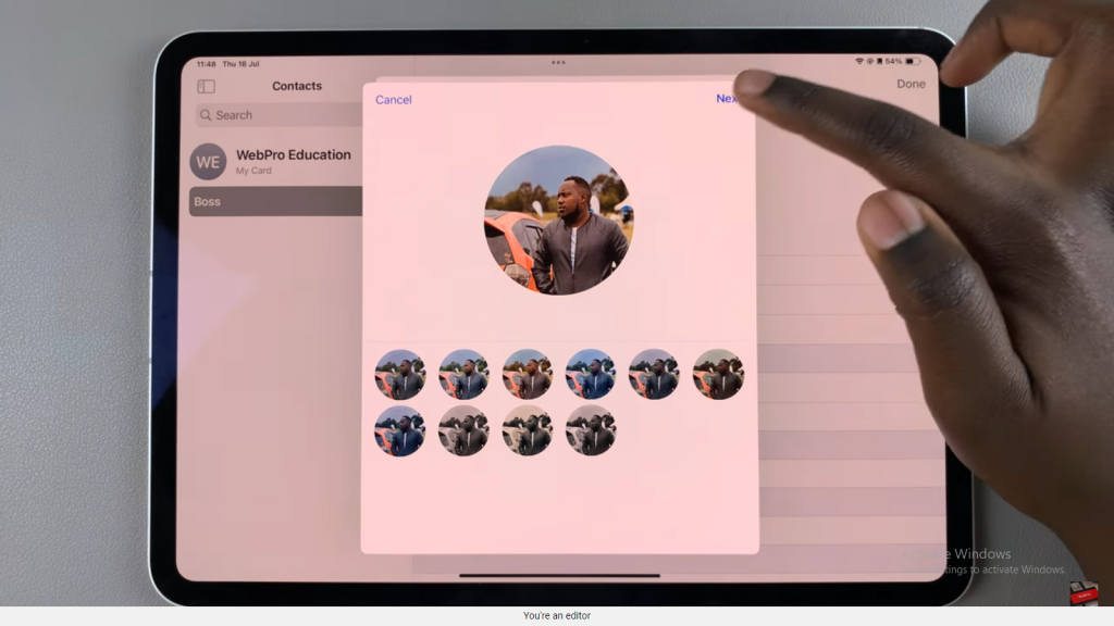 Add Contact Photo On iPad