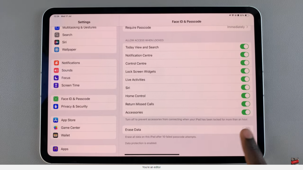 Enable 'Erase Data' After 10 Failed Password Attempts On iPad