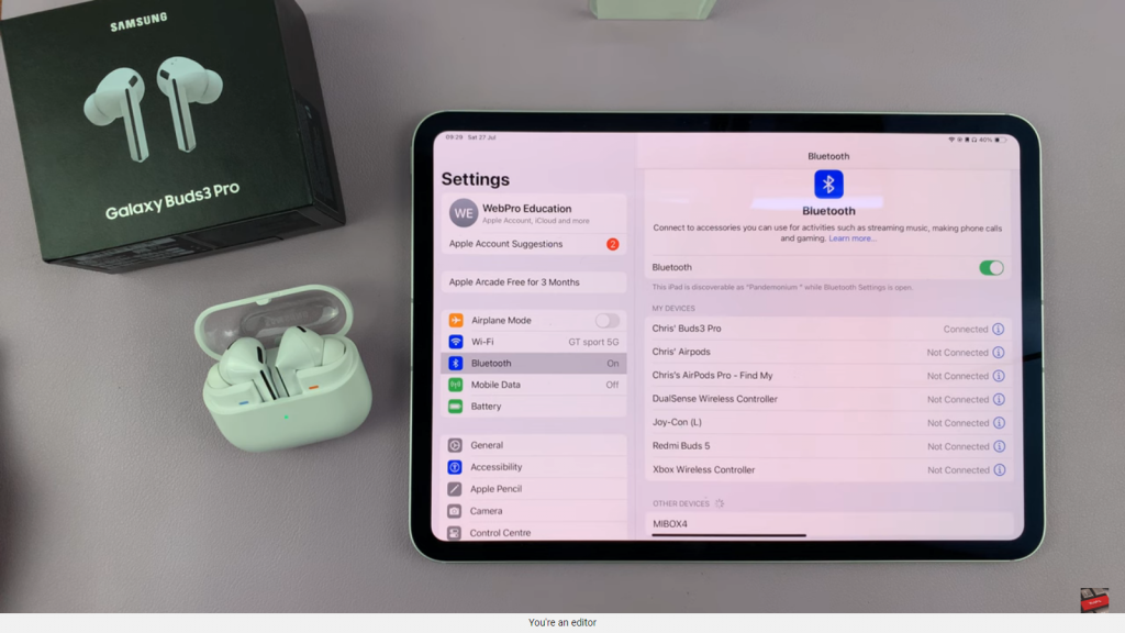 Pair & Connect Samsung Galaxy Buds 3 Pro To iPad