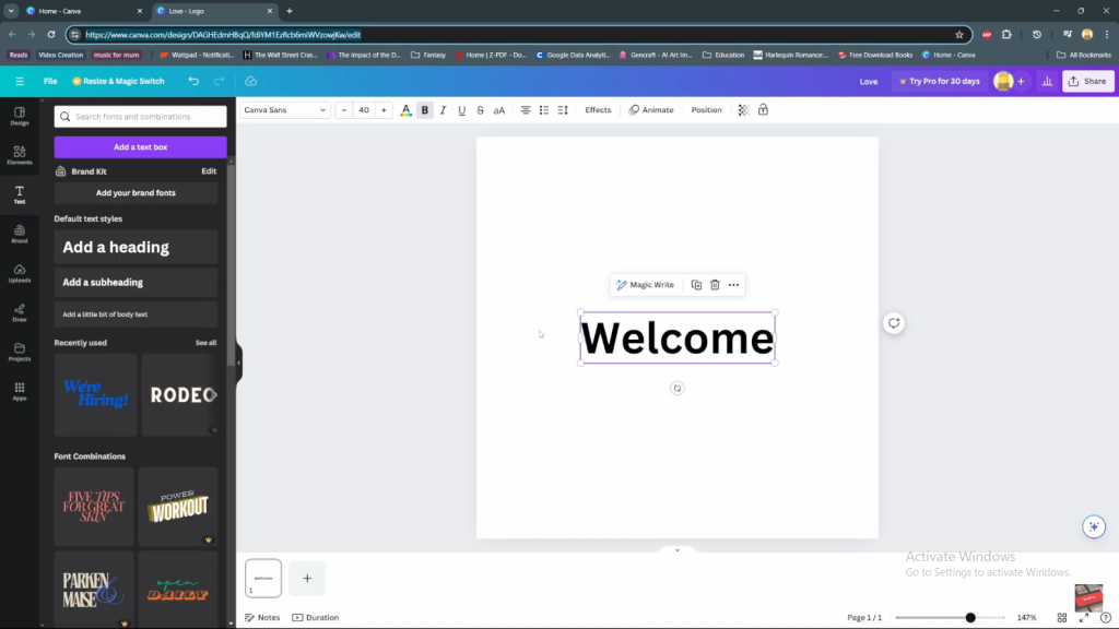 Make Vertical Text In Canva