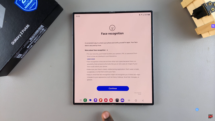 Set Up Face Unlock On Samsung Galaxy Z Fold 6