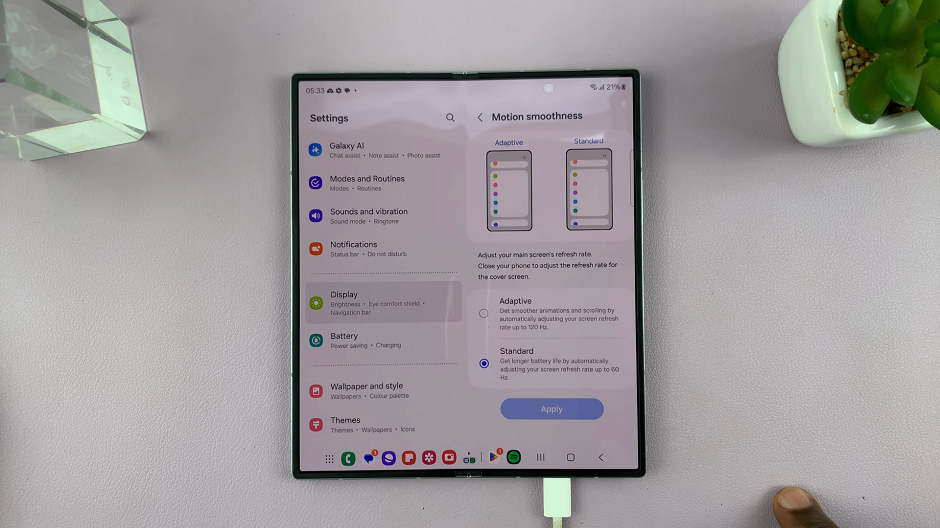 Disable 120 Hz Refresh Rate On Samsung Galaxy Z Fold 6