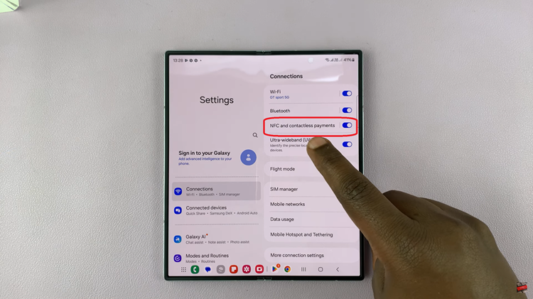 Turn NFC ON & OFF On Samsung Galaxy Z Fold 6