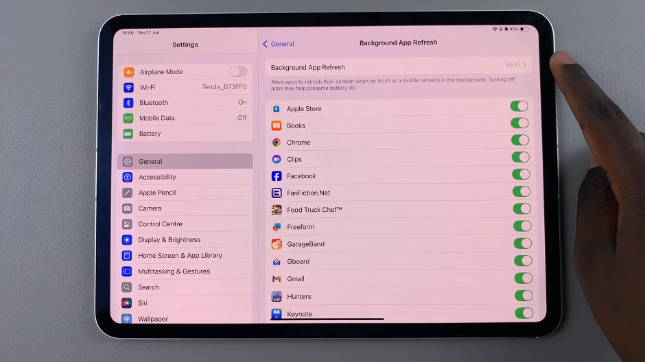 Enable/Disable 'Background App Refresh' Over Cellular Data On iPad