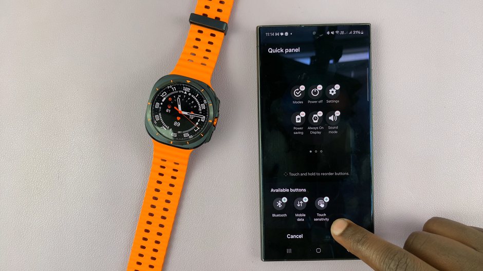 How To Add Touch Sensitivity To Quick Panel On Galaxy Watch Ultra