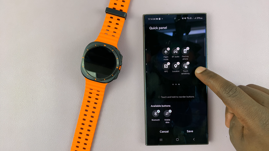 How To Add Touch Sensitivity To Quick Panel On Galaxy Watch Ultra