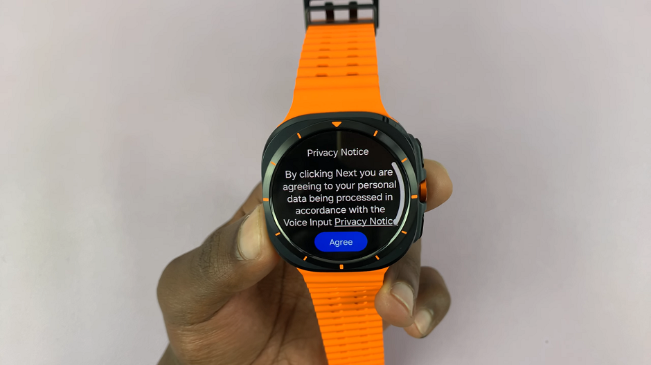 Samsung Voice Typing Privacy Notice On Galaxy Watch Ultra