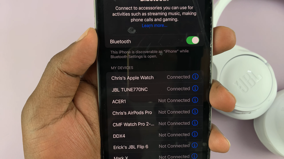 How To Connect JBL Tune 770 NC Headphones To Bluetooth On The First Device