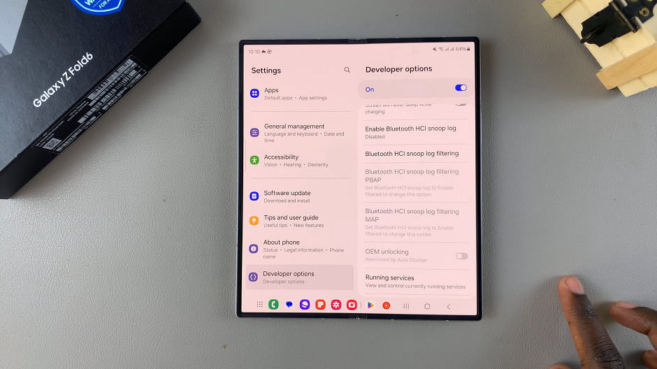 Developer Options On Galaxy Z Fold 6