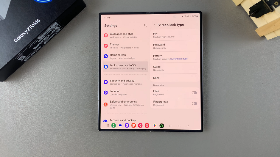 Temporarily Disable Fingerprint / Face ID On Galaxy Z Fold 6