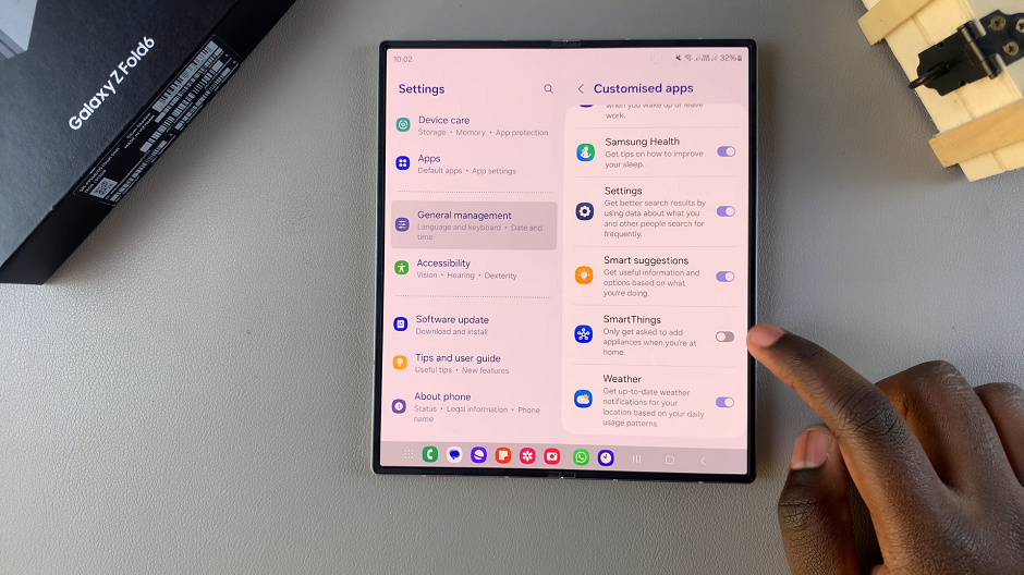 How To Disable 'Customized SmartThings' On Samsung Galaxy Z Fold 6