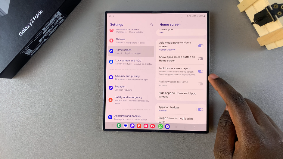 Lock Home Screen Layout On Galaxy Z Fold 6