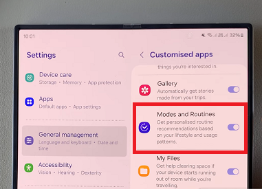 How To Enable 'Customized Modes & Routines' On Galaxy Z Fold 6