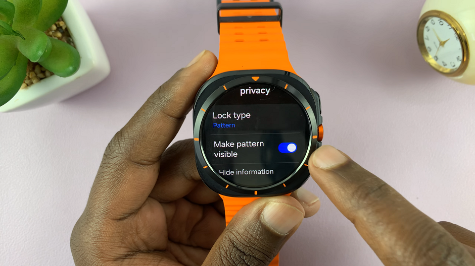 How To Make Lock Screen Pattern Invisible On Galaxy Watch Ultra