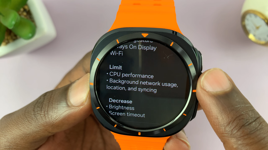 Power Saving Mode Features On galaxy Watch ultra